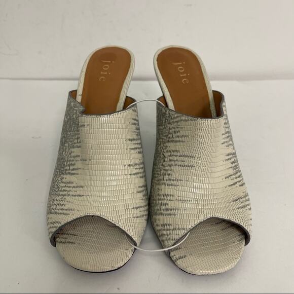 NWOT JOIE Olya Lizard Snakeskin Animal Print Mule Clog Peep Toe Heels 36.5/6.5 - Picture 4 of 12